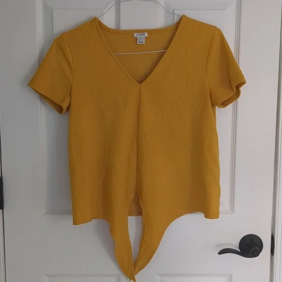 J. Crew Golden Yellow Top, Tie Bottom, Size XS - Picture 4 of 5